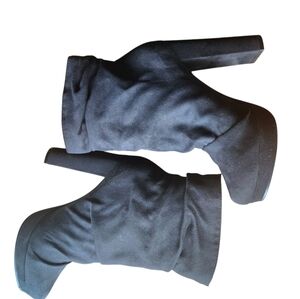 Michael Antonio Black Suede Heeled Boots